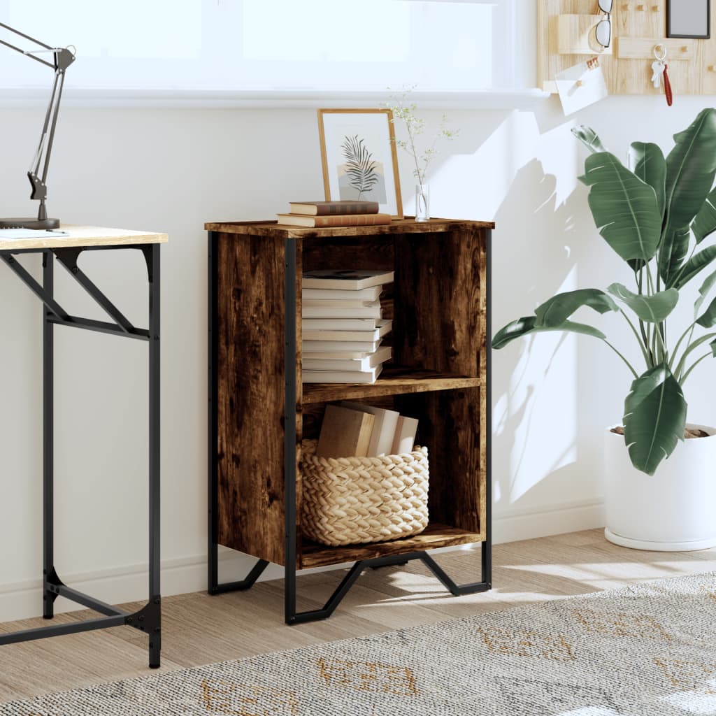 Bookshelf Smoked Oak 50x31x74.5 cm Wood Material