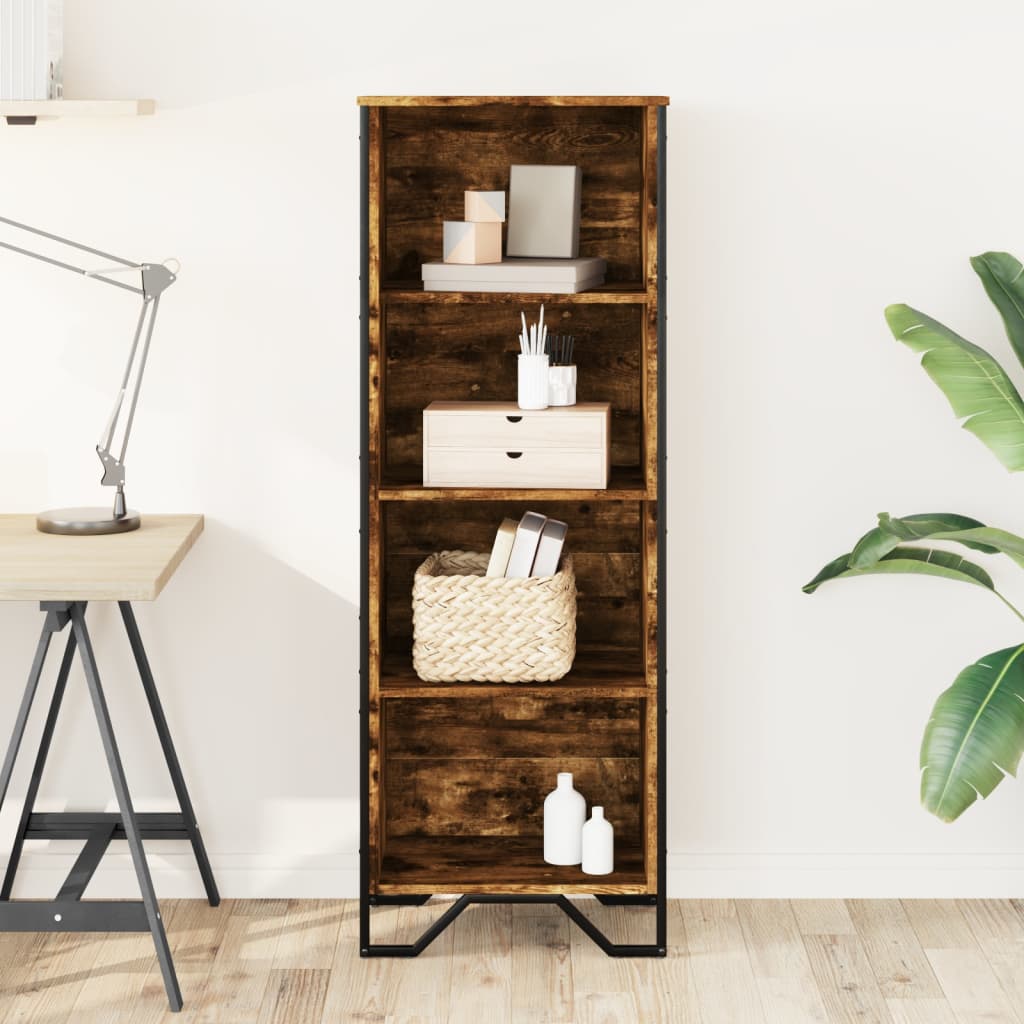 Bookshelf Smoked Oak 50x31x137.5 cm Wood Material