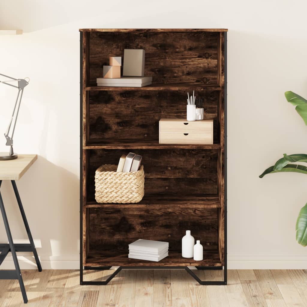 Bookshelf Smoked Oak 80x31x137.5 cm Wood Material