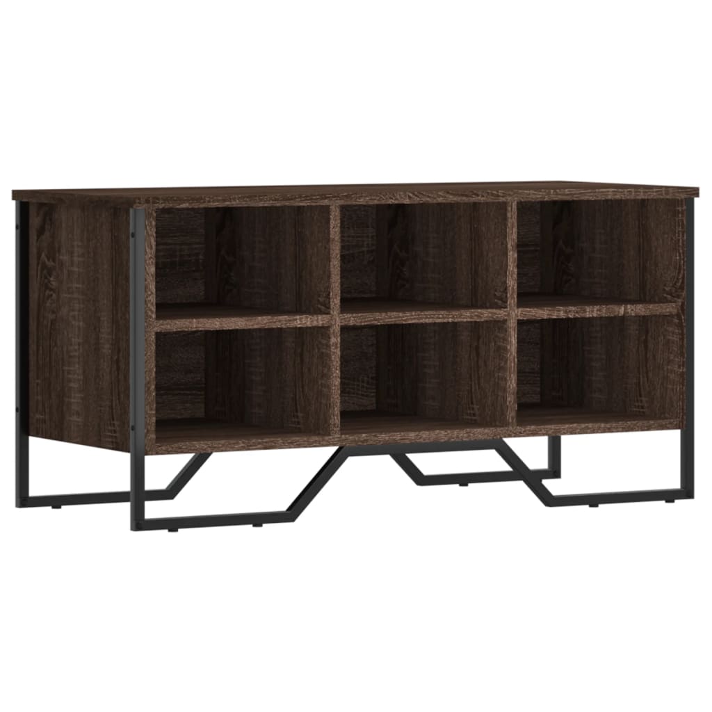 Étagère à chaussures aspect chêne marron 90x38x45,5 en bois