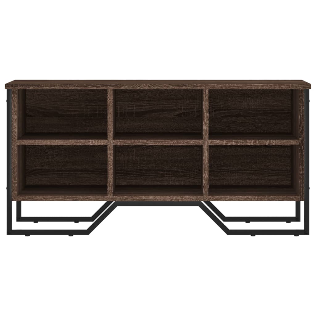Étagère à chaussures aspect chêne marron 90x38x45,5 en bois