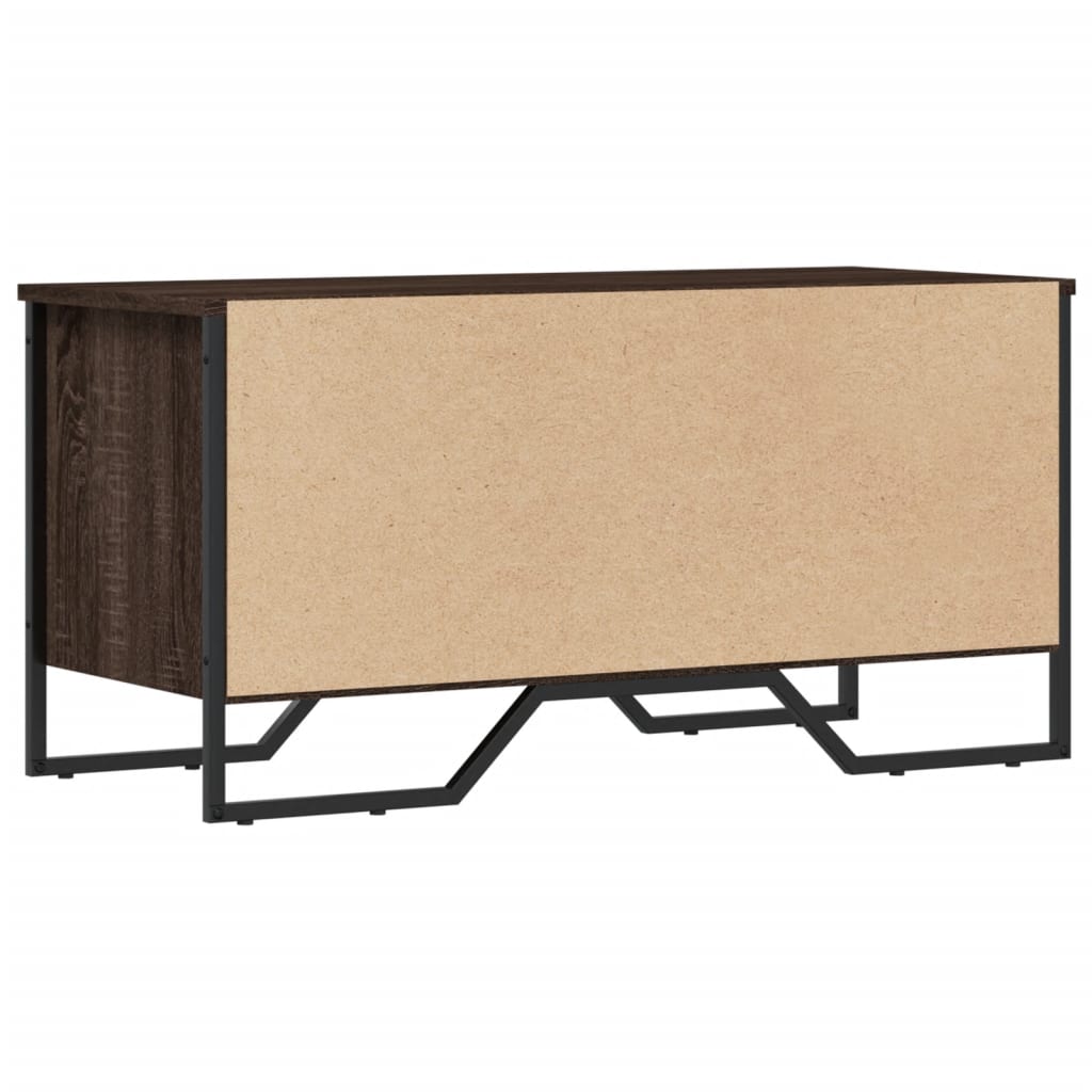 Étagère à chaussures aspect chêne marron 90x38x45,5 en bois