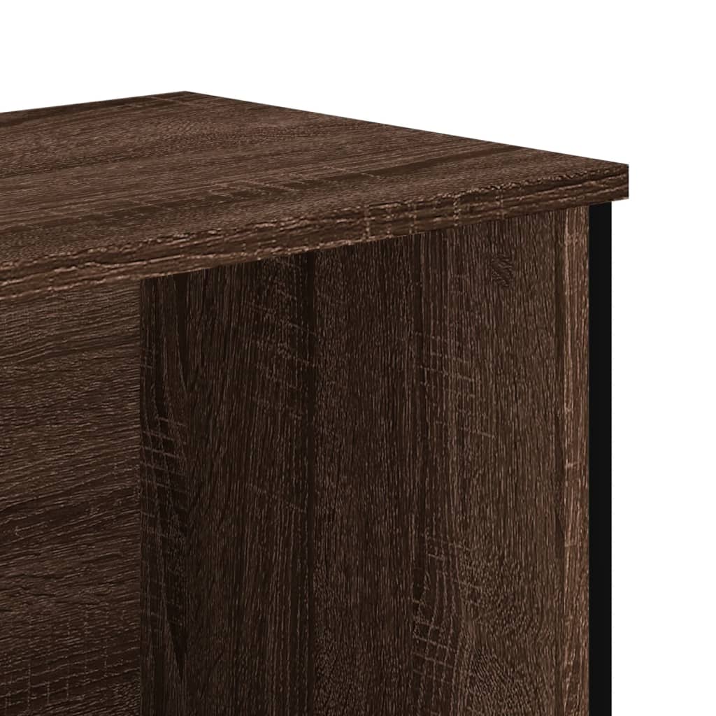 Étagère à chaussures aspect chêne marron 90x38x45,5 en bois