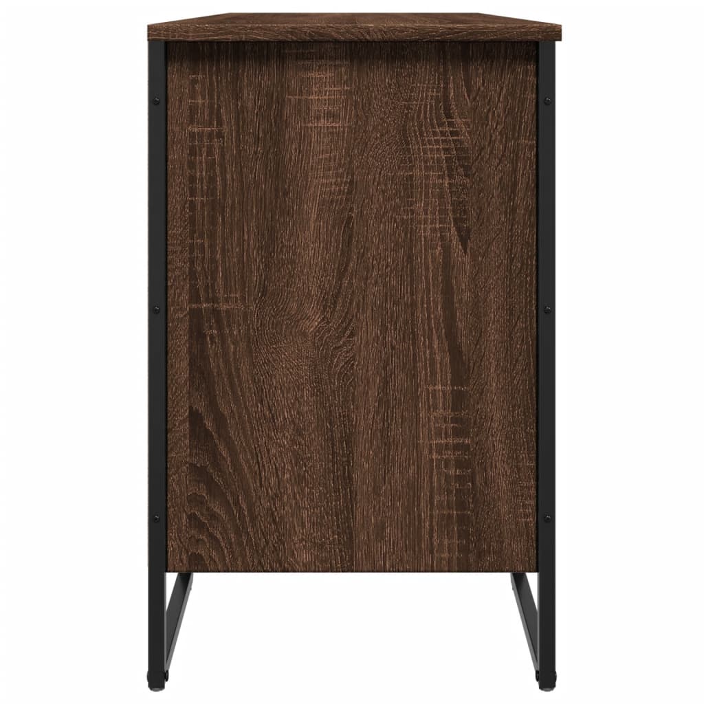 Étagère à chaussures aspect chêne marron 90x38x61,5 cm en bois