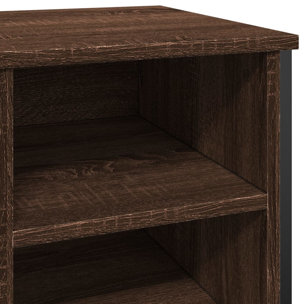 Étagère à chaussures aspect chêne marron 90x38x61,5 cm en bois