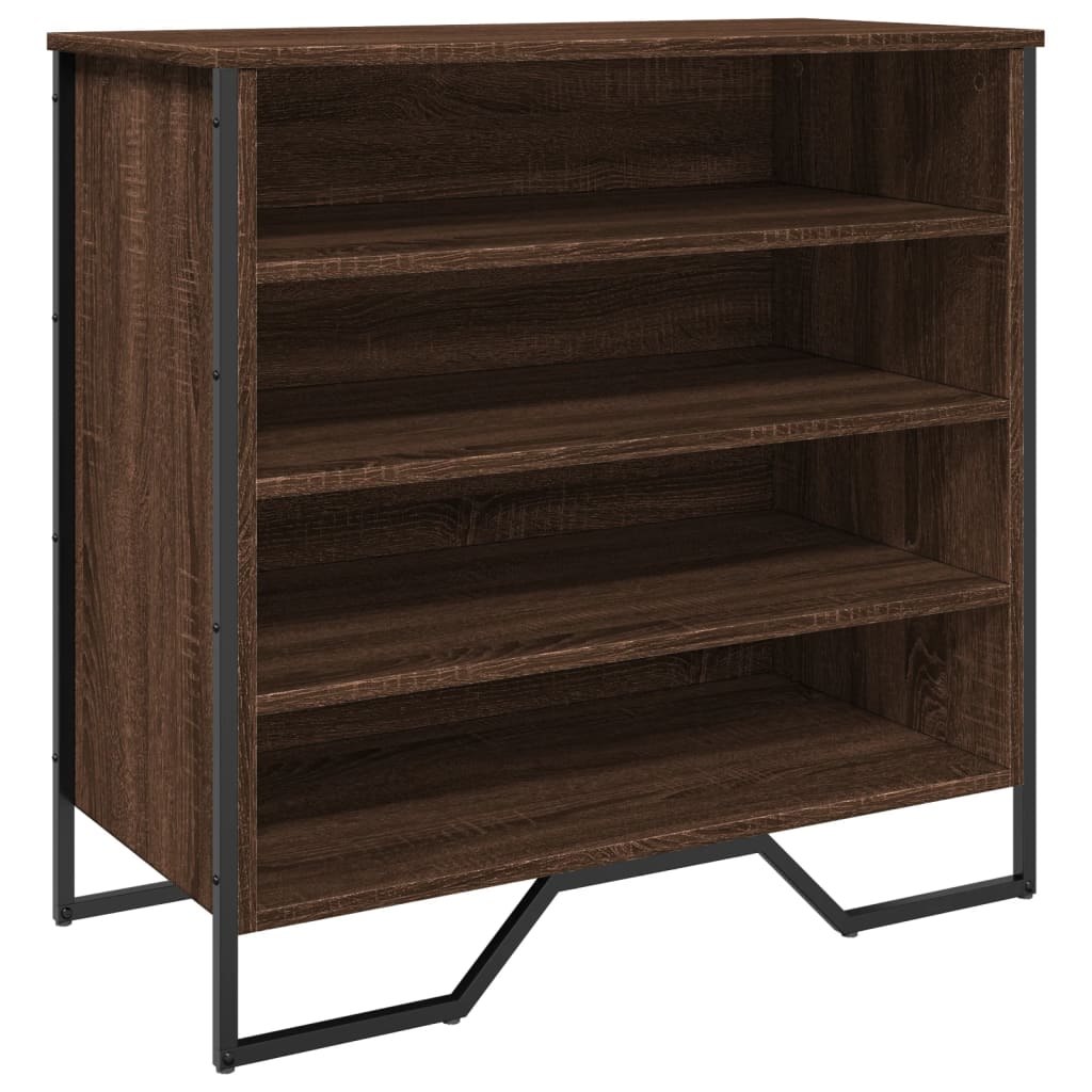 Étagère à chaussures aspect chêne marron 80x38x78 cm en bois