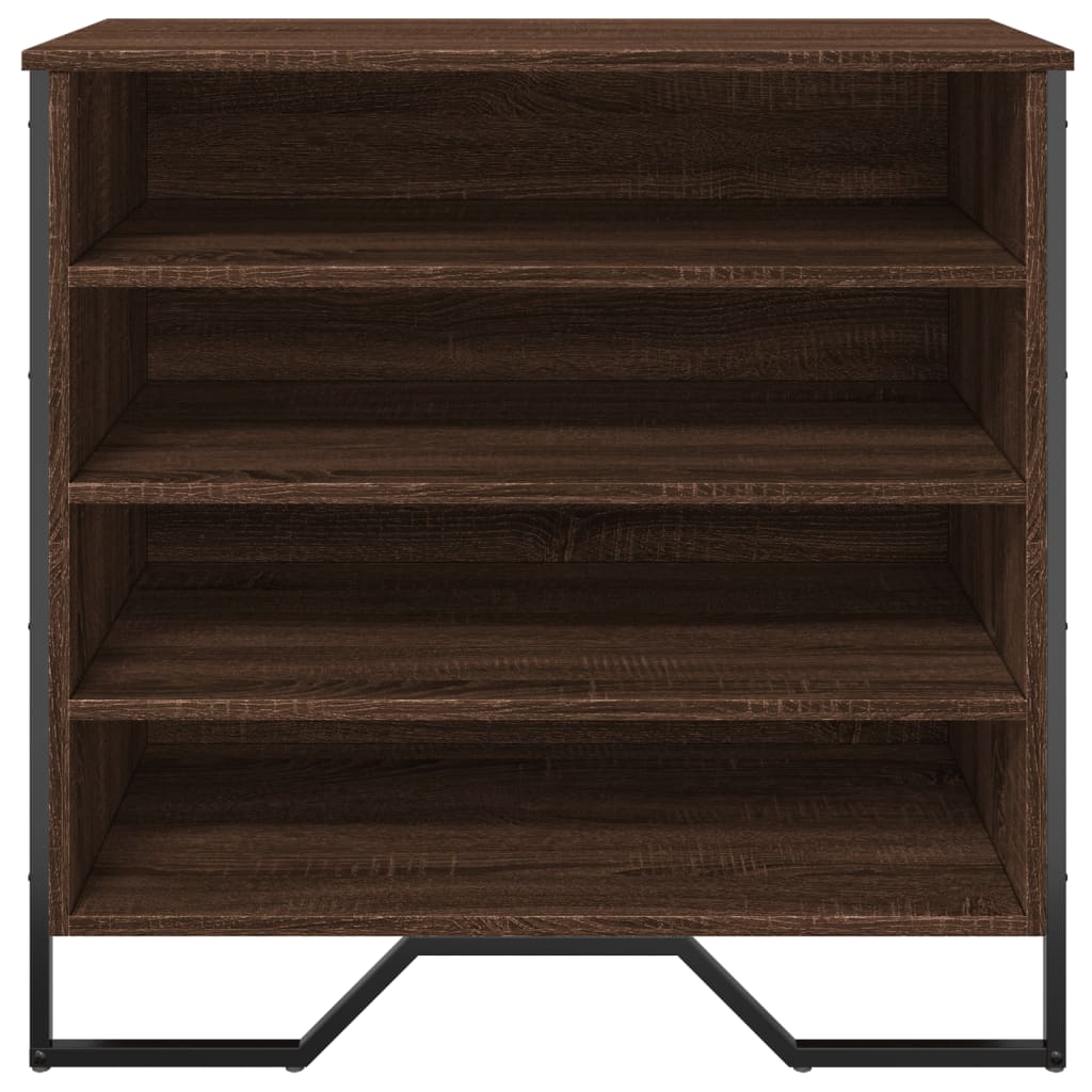 Étagère à chaussures aspect chêne marron 80x38x78 cm en bois