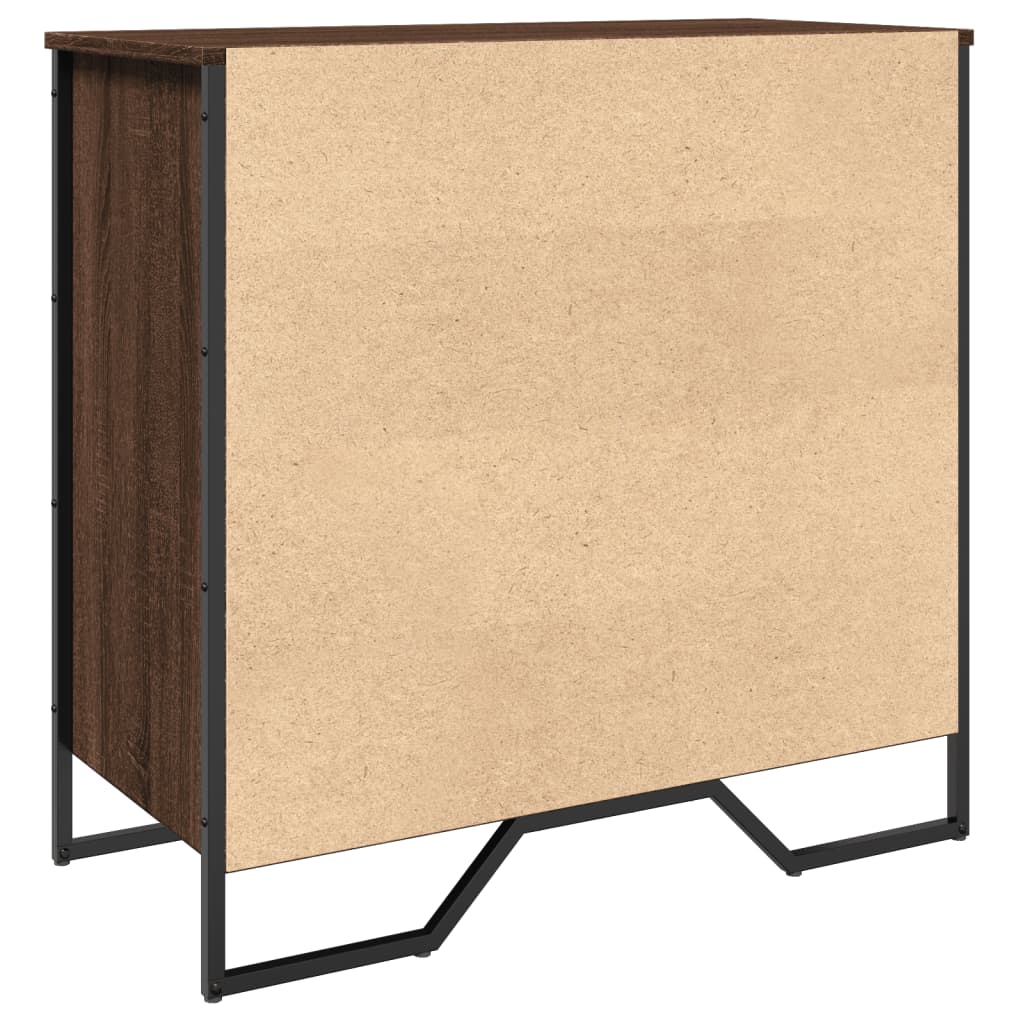 Étagère à chaussures aspect chêne marron 80x38x78 cm en bois