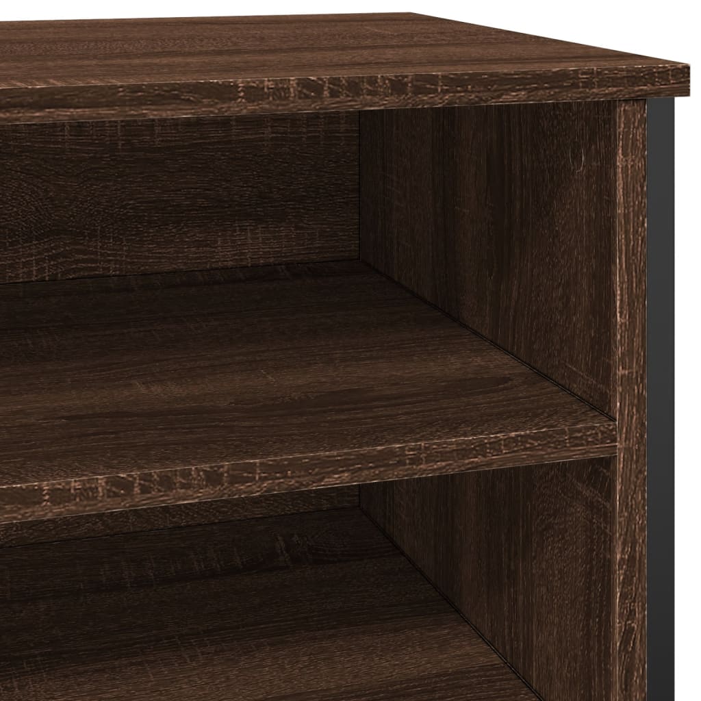 Étagère à chaussures aspect chêne marron 80x38x78 cm en bois