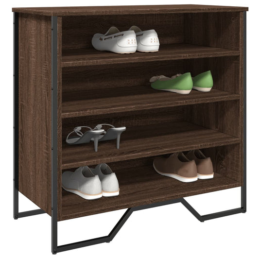 Étagère à chaussures aspect chêne marron 80x38x78 cm en bois