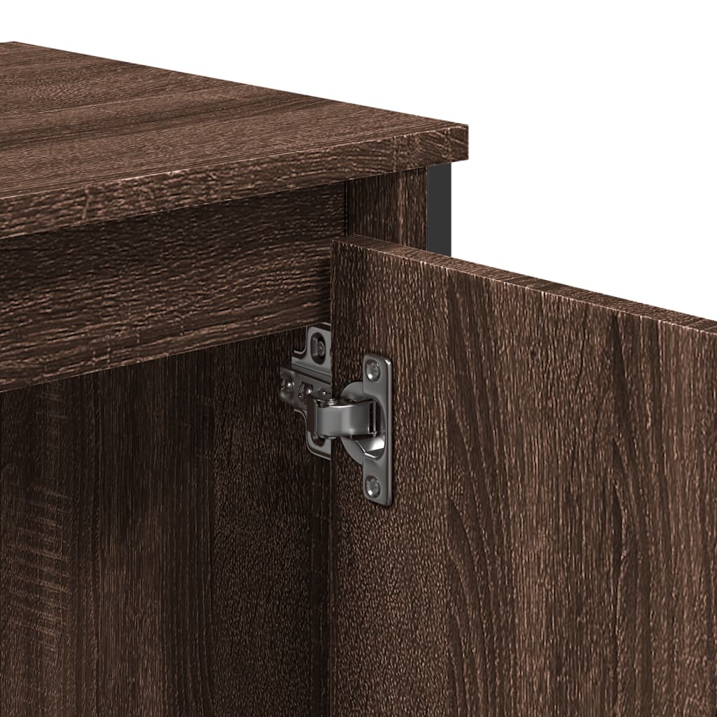 Meuble vasque aspect chêne marron 60x35x60 cm