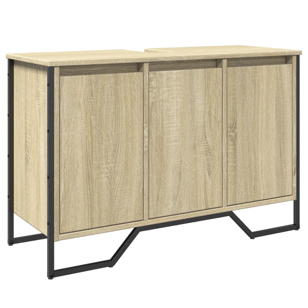 Waschbeckenunterschrank Sonoma-Eiche 91x35x60 cm Holzwerkstoff