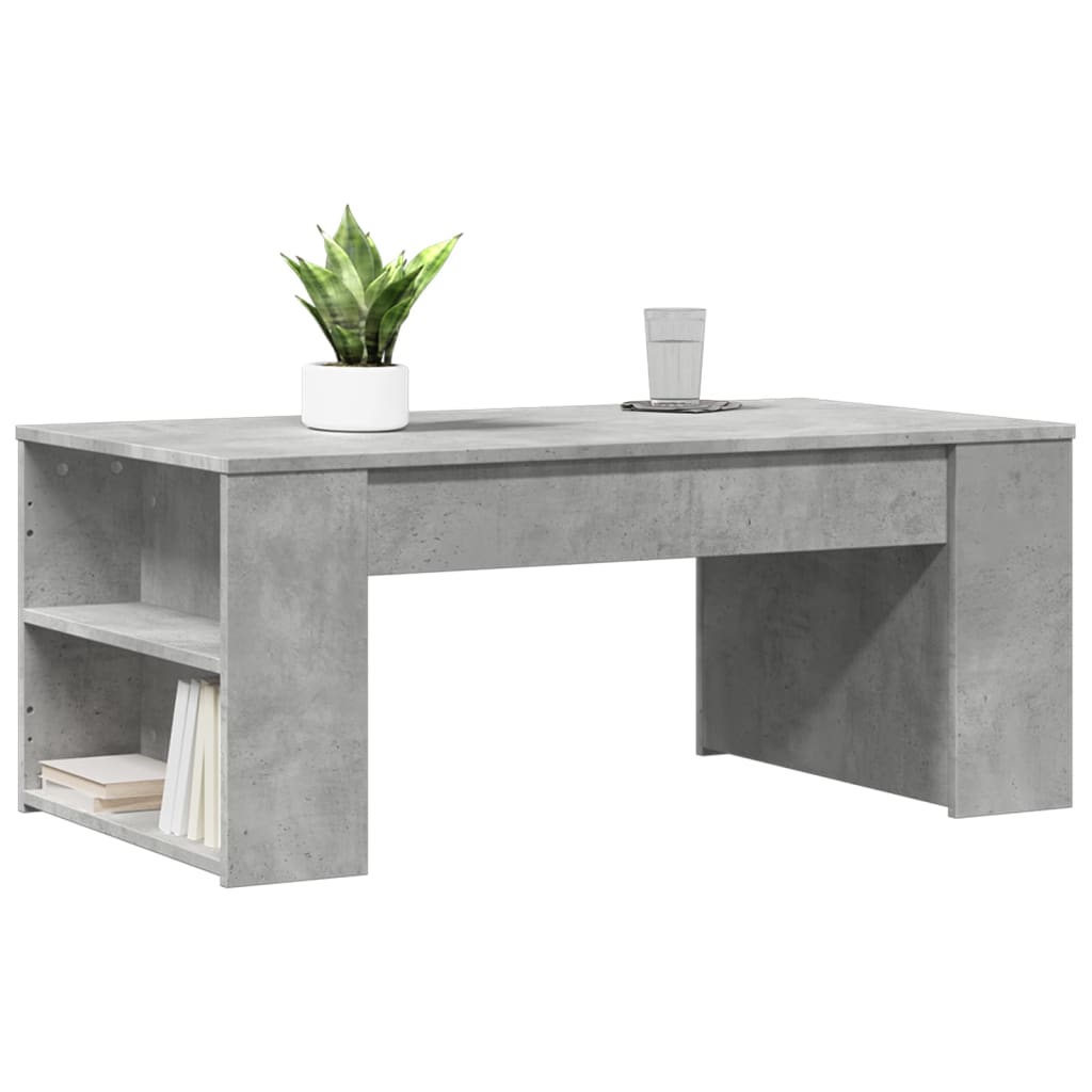 Table basse gris béton 102x55x42 cm en bois