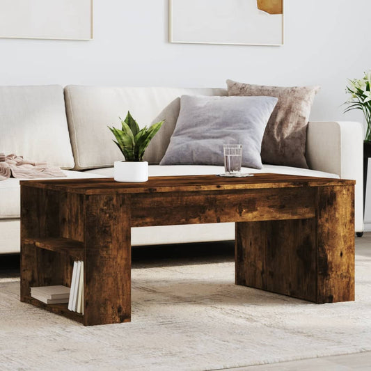 Coffee table smoked oak 102x55x42 cm wood material