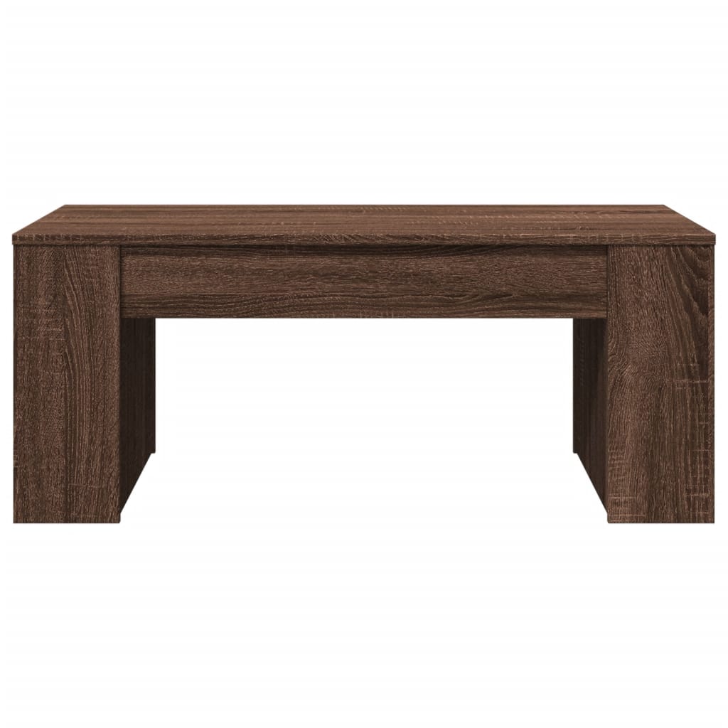 Table basse aspect chêne brun 102x55x42 cm en bois