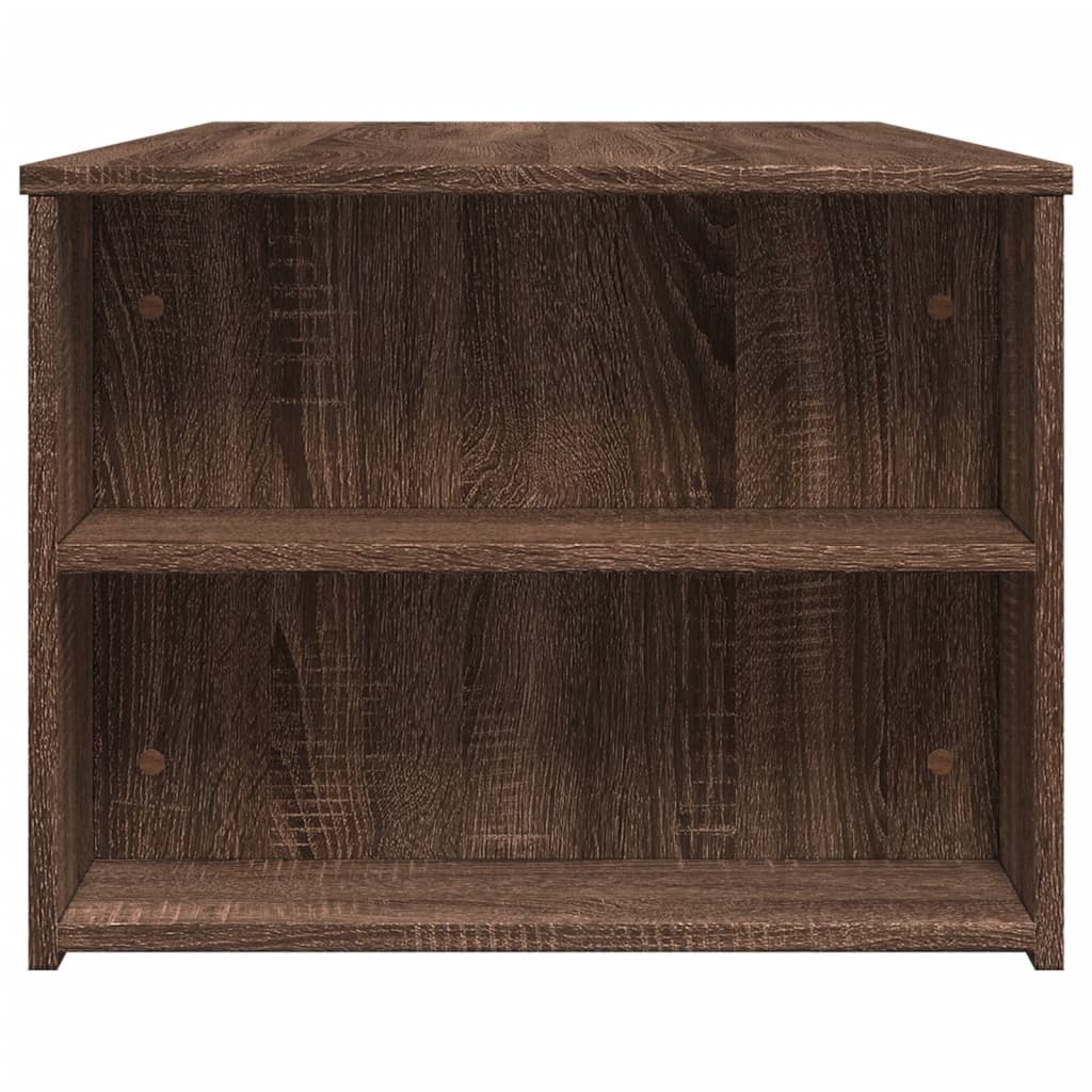 Table basse aspect chêne brun 102x55x42 cm en bois