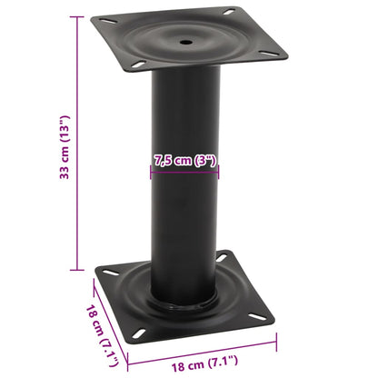 Stuhlfuß für Bootssitz Schwarz 33 cm Stahl