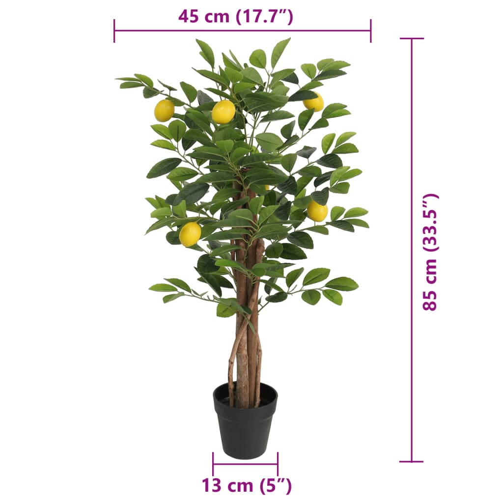 Citronnier artificiel à 3 troncs vert 85 cm PP