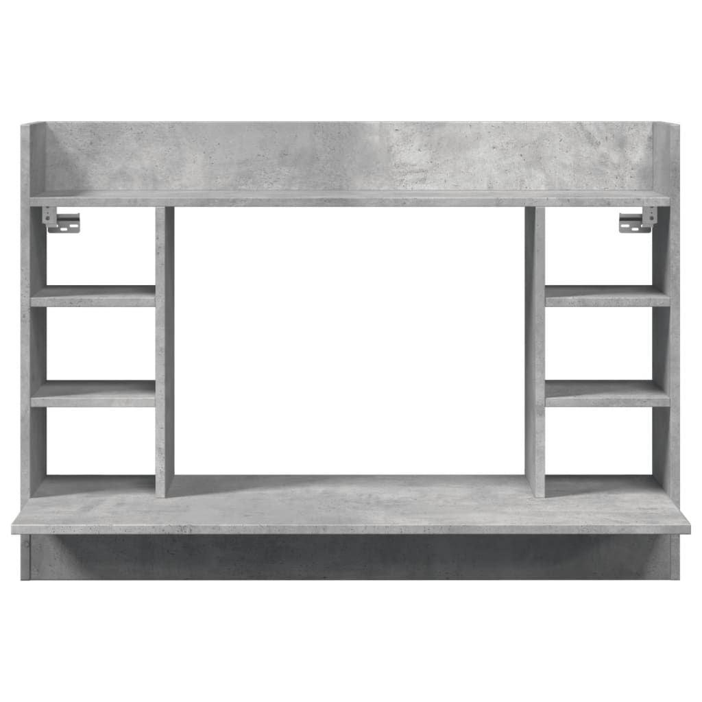 Bureau mural gris béton 105x48x75 cm en bois