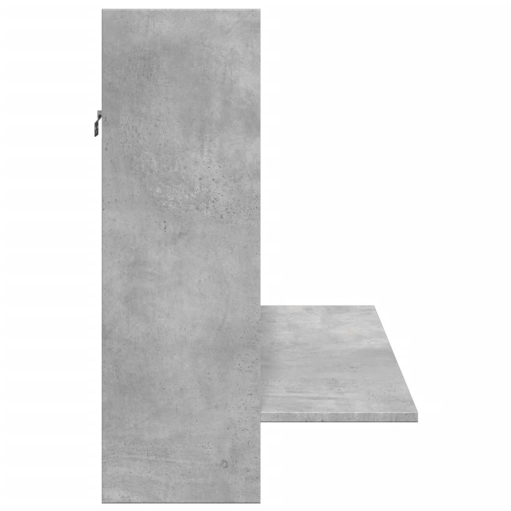 Bureau mural gris béton 105x48x75 cm en bois