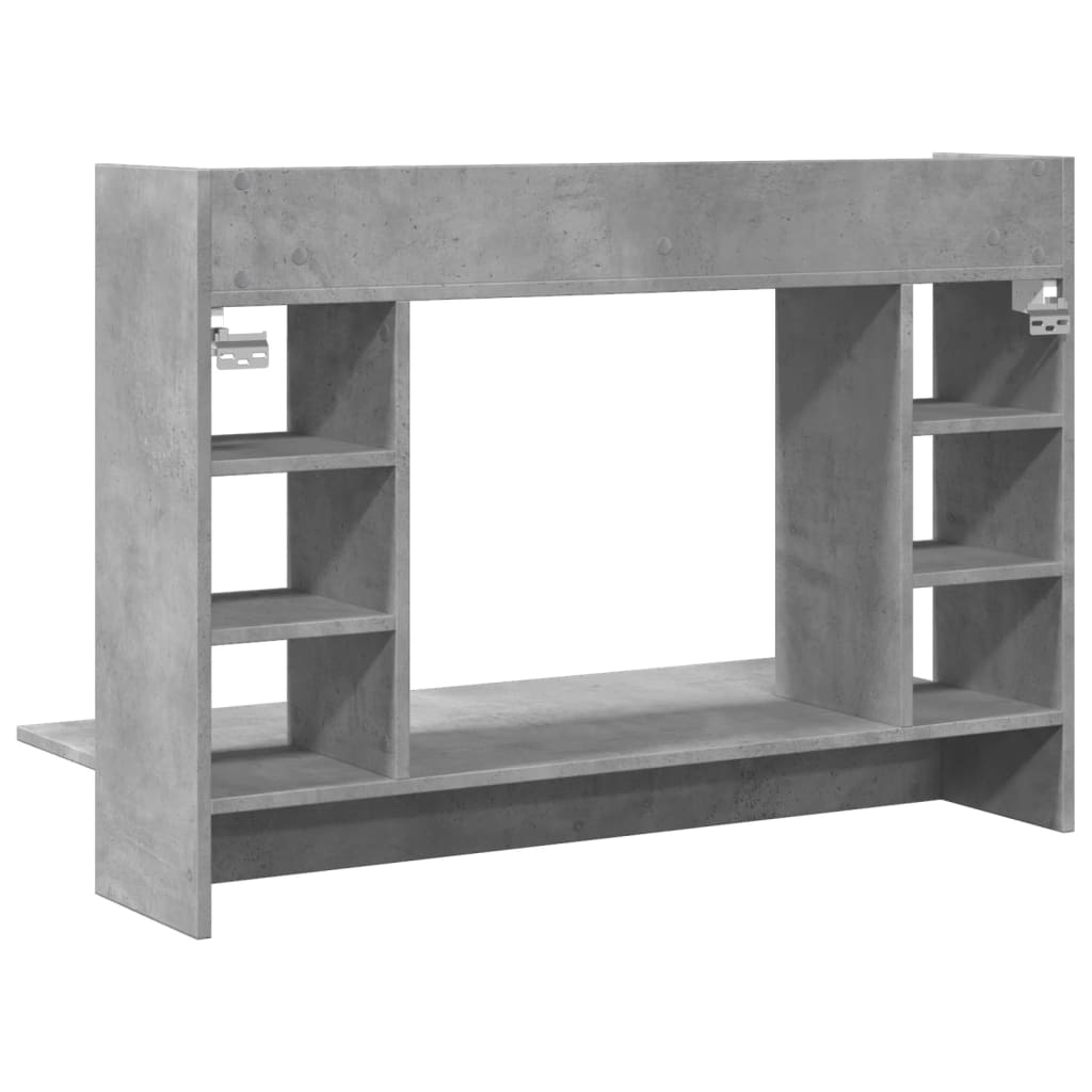Bureau mural gris béton 105x48x75 cm en bois