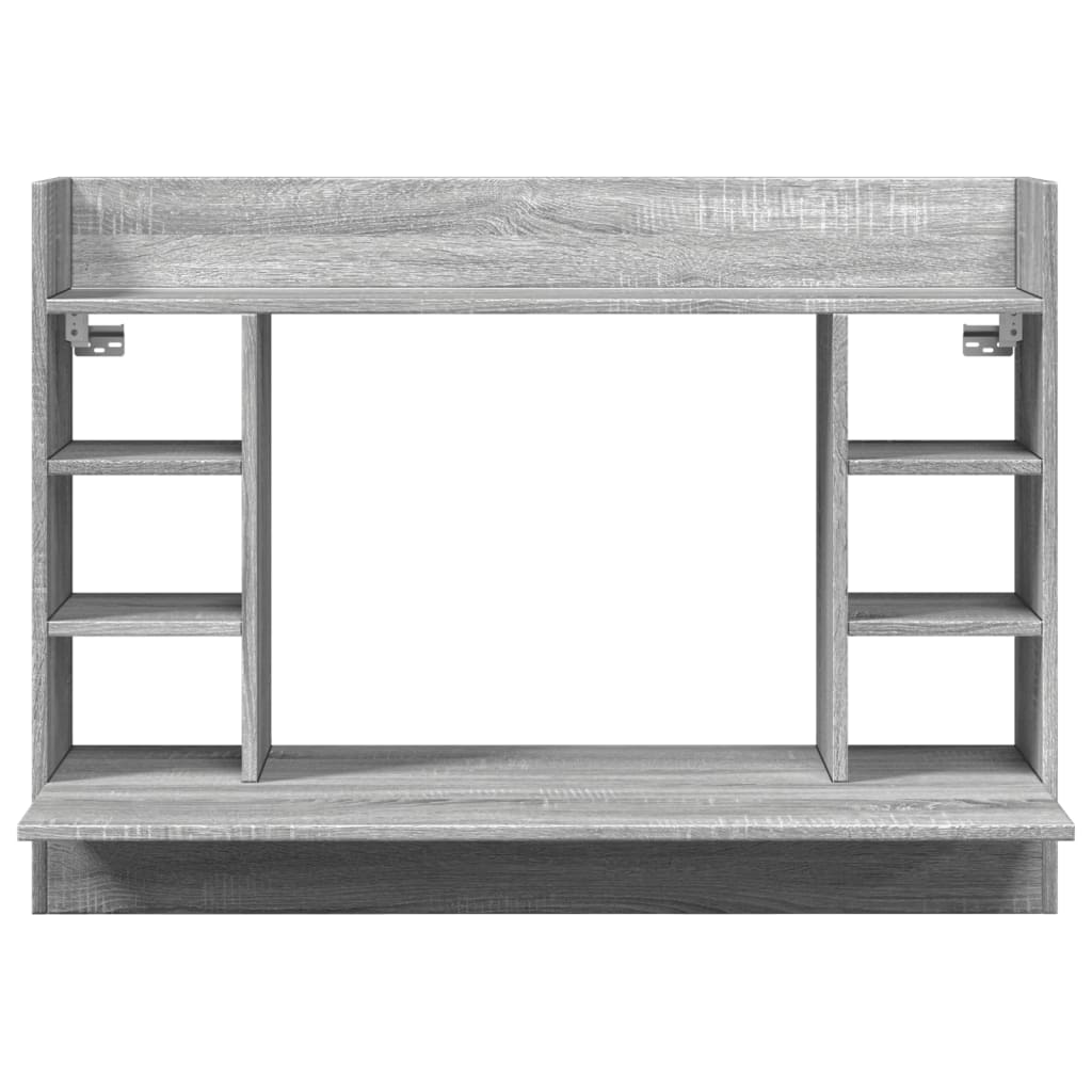 Bureau mural gris Sonoma 105x48x75 cm matière bois