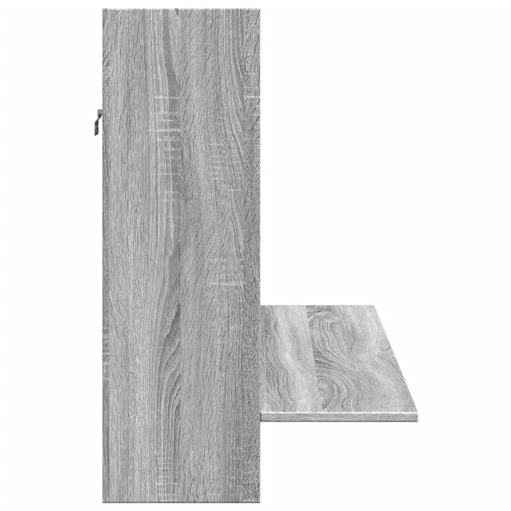 Bureau mural gris Sonoma 105x48x75 cm matière bois