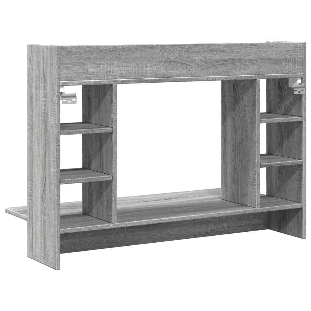 Bureau mural gris Sonoma 105x48x75 cm matière bois