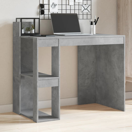 Bureau gris béton 103,5x56,5x94 cm en bois