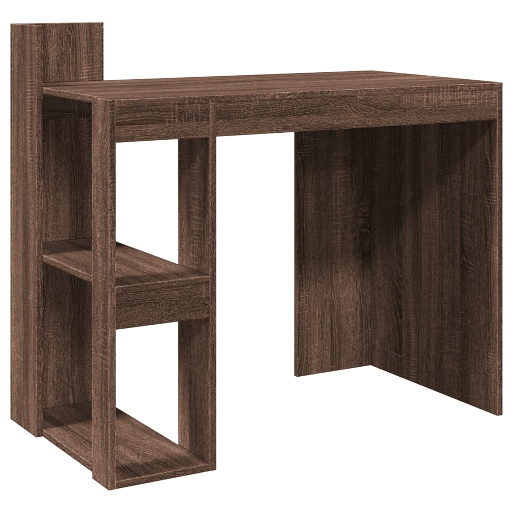 Bureau aspect chêne marron 103,5x56,5x94 cm matériau bois