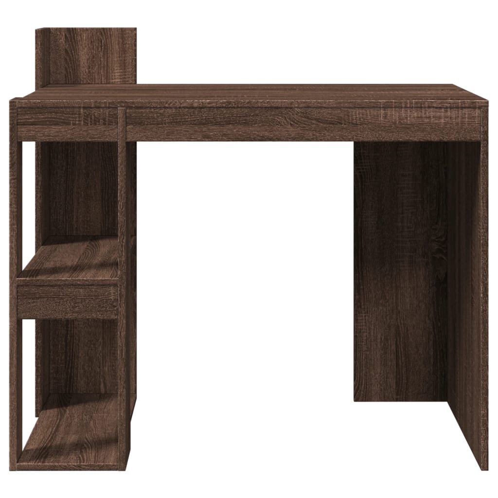 Bureau aspect chêne marron 103,5x56,5x94 cm matériau bois