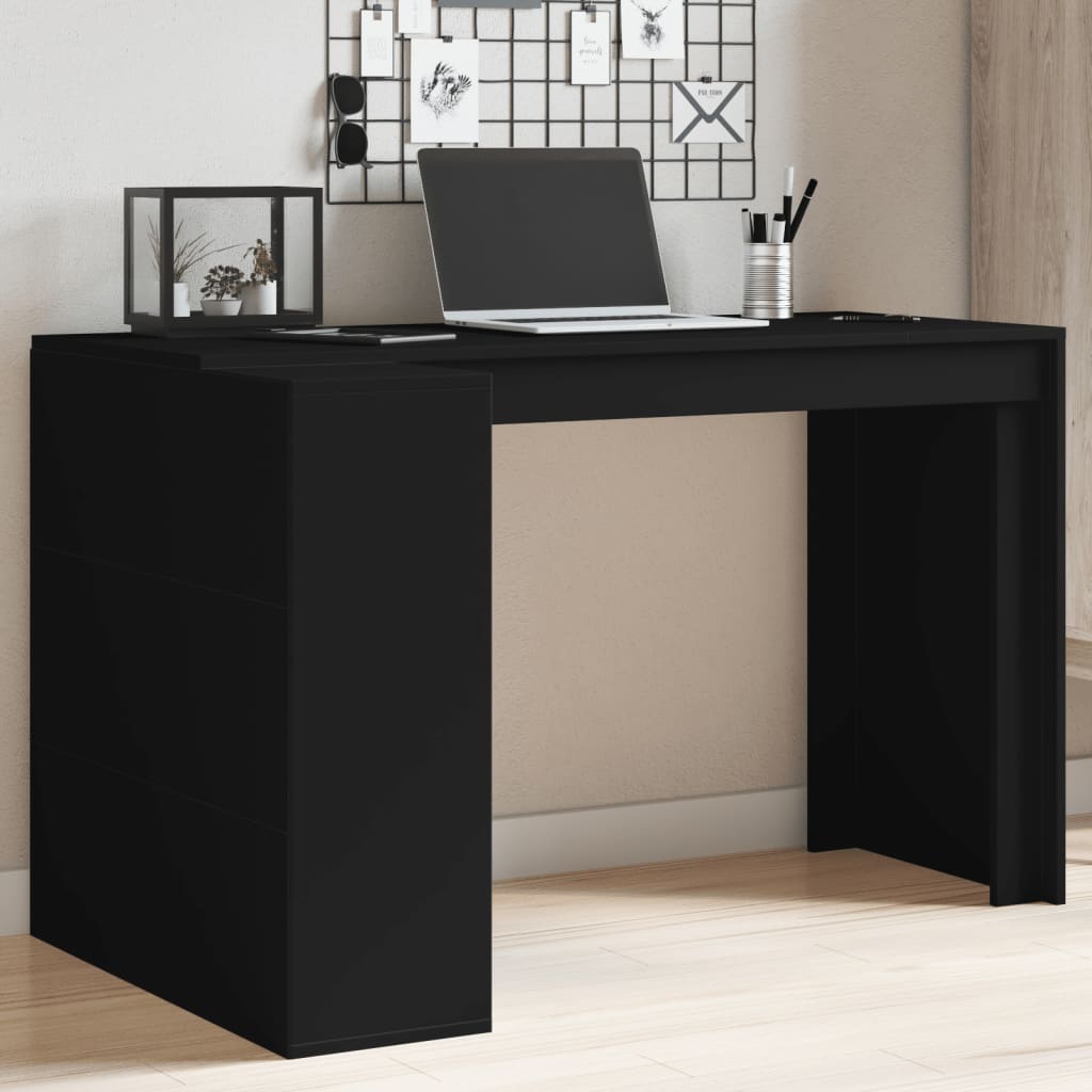 Bureau noir 123,5x73,5x75 cm en bois