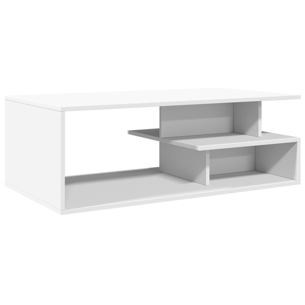 Table basse blanche 102x55x35 cm en bois