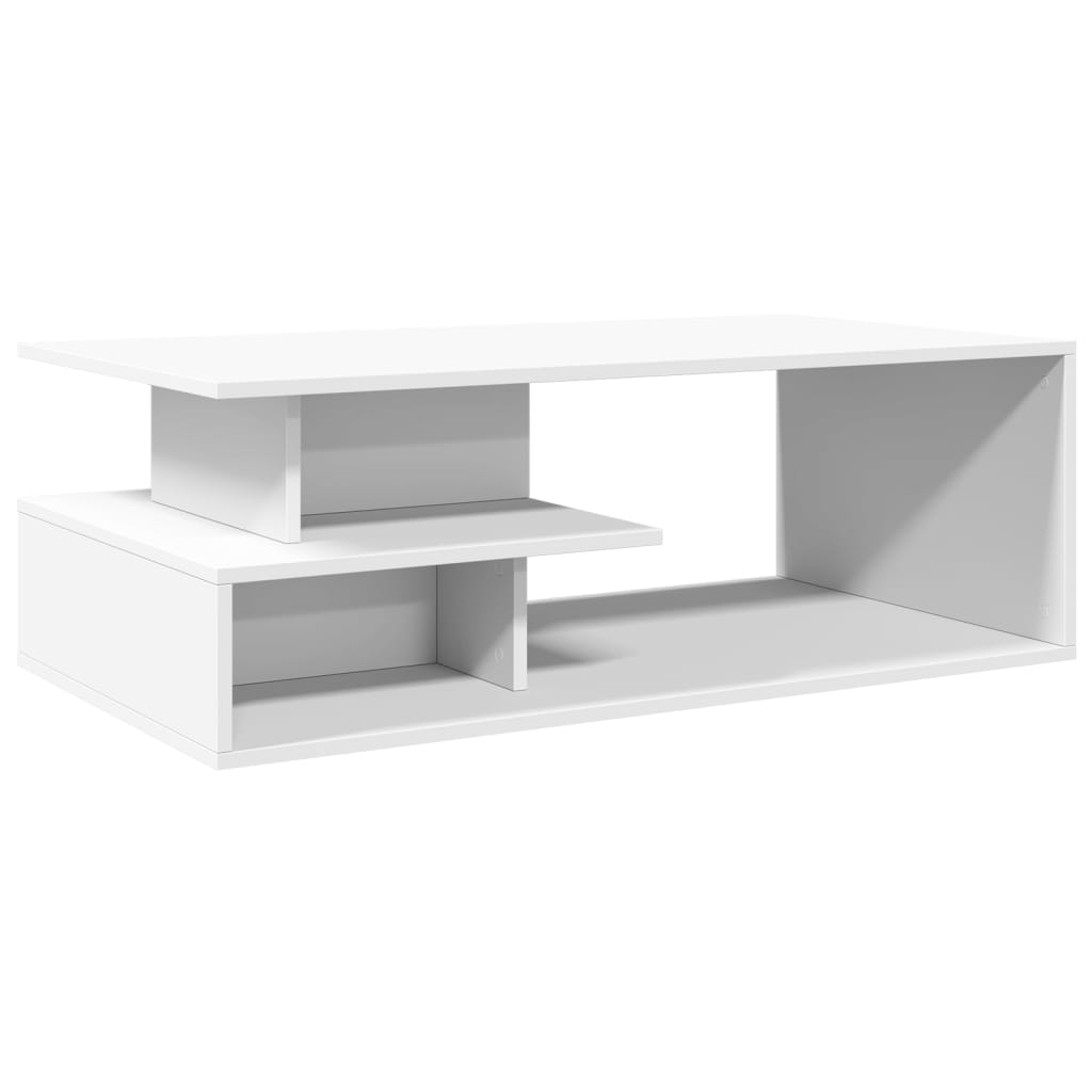 Table basse blanche 102x55x35 cm en bois