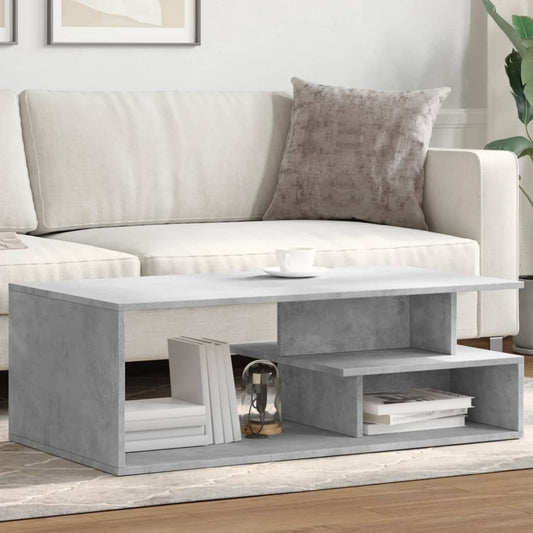 Table basse gris béton 102x55x35 cm en bois