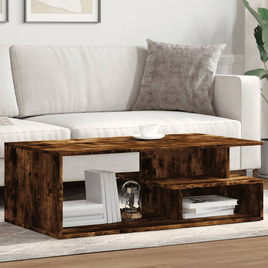 Coffee table smoked oak 102x55x35 cm wood material