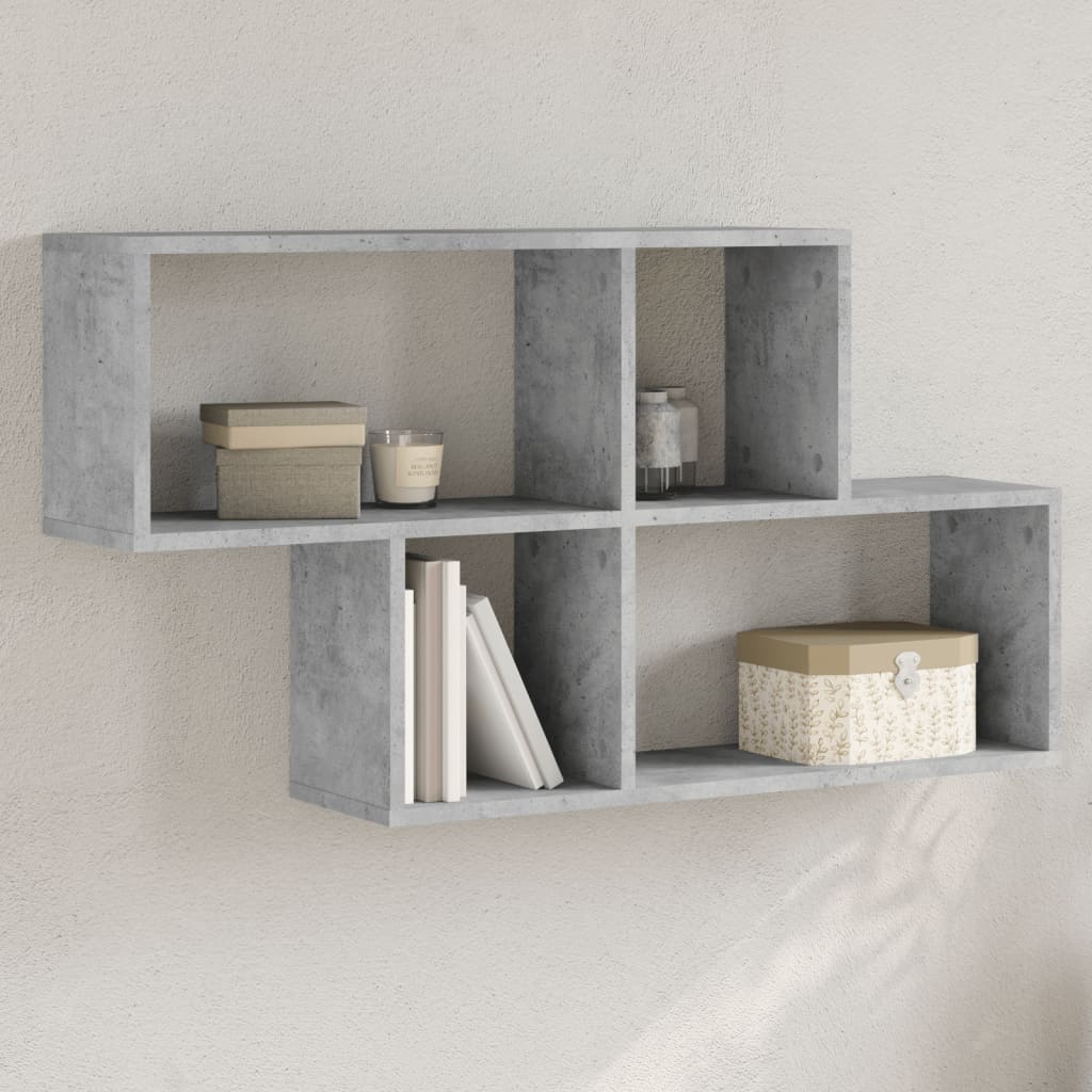 Wall shelf concrete grey 100x20x53 cm wood material