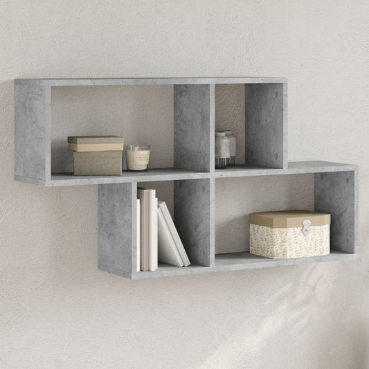 Wall shelf concrete grey 100x20x53 cm wood material