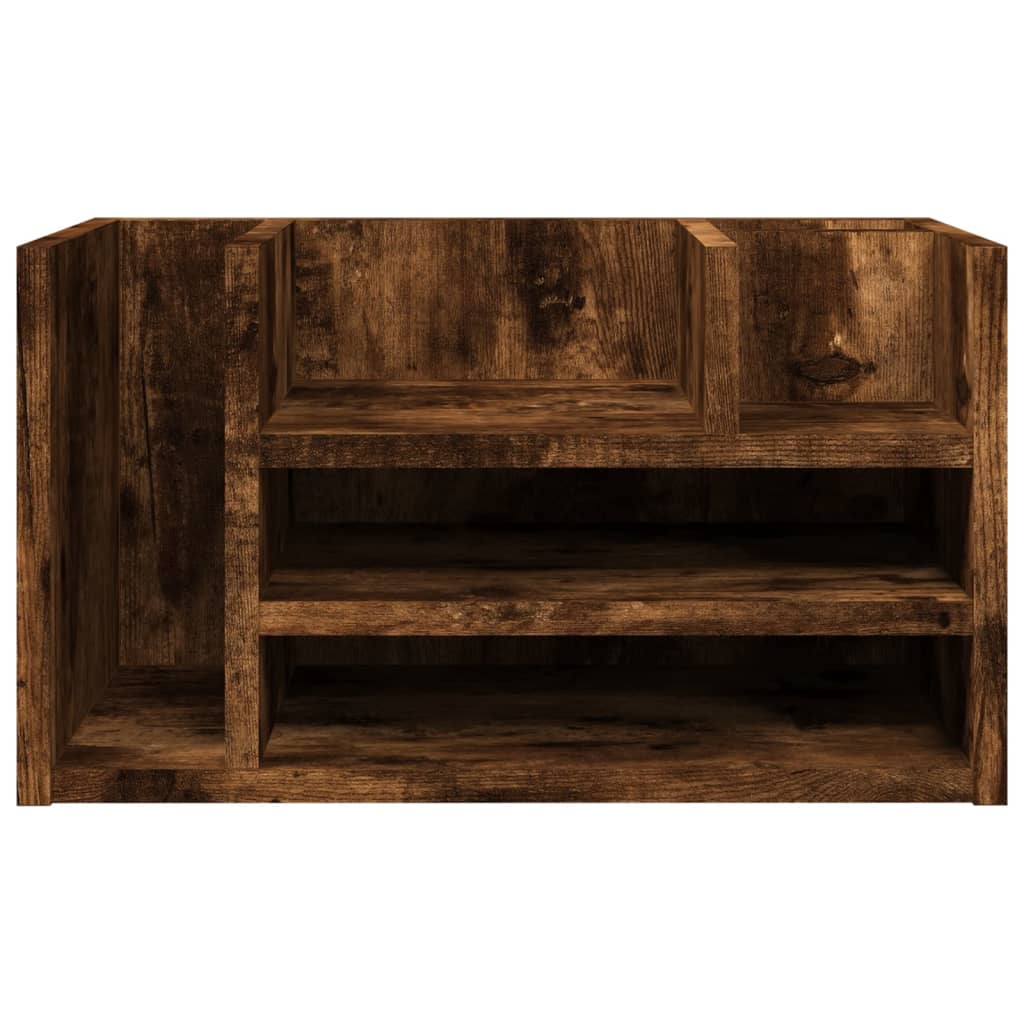 Organisateur de bureau chêne fumé 44,5x24x25 cm en bois