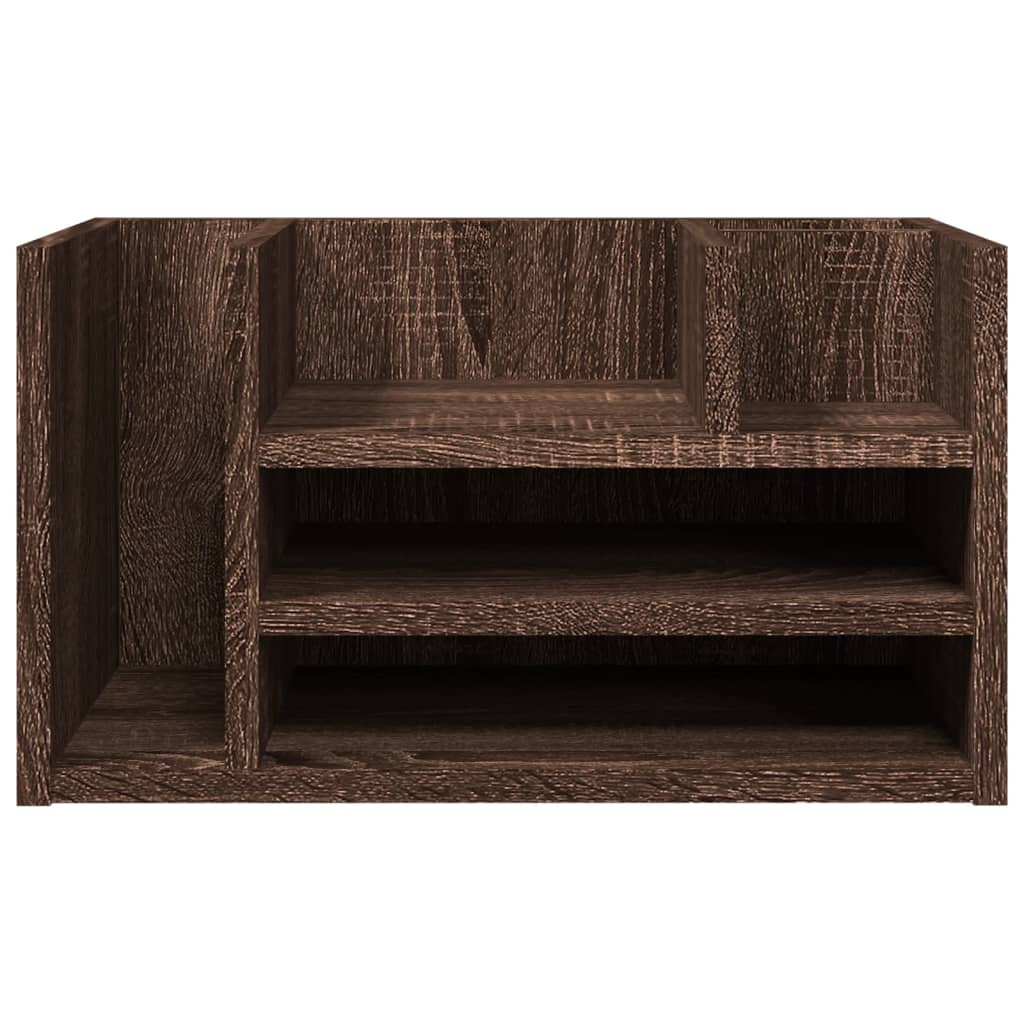 Organisateur de bureau chêne brun 44,5x24x25 cm en bois