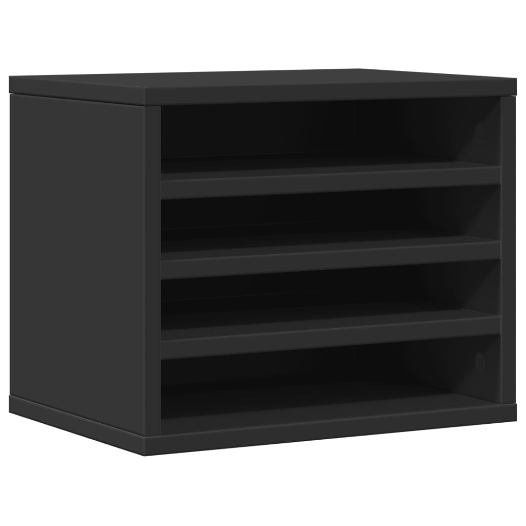 Organisateur de bureau noir 36x26x29,5 cm en bois