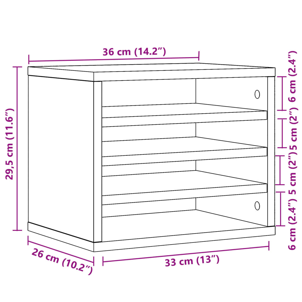 Schreibtisch-Organizer Schwarz 36x26x29,5 cm Holzwerkstoff