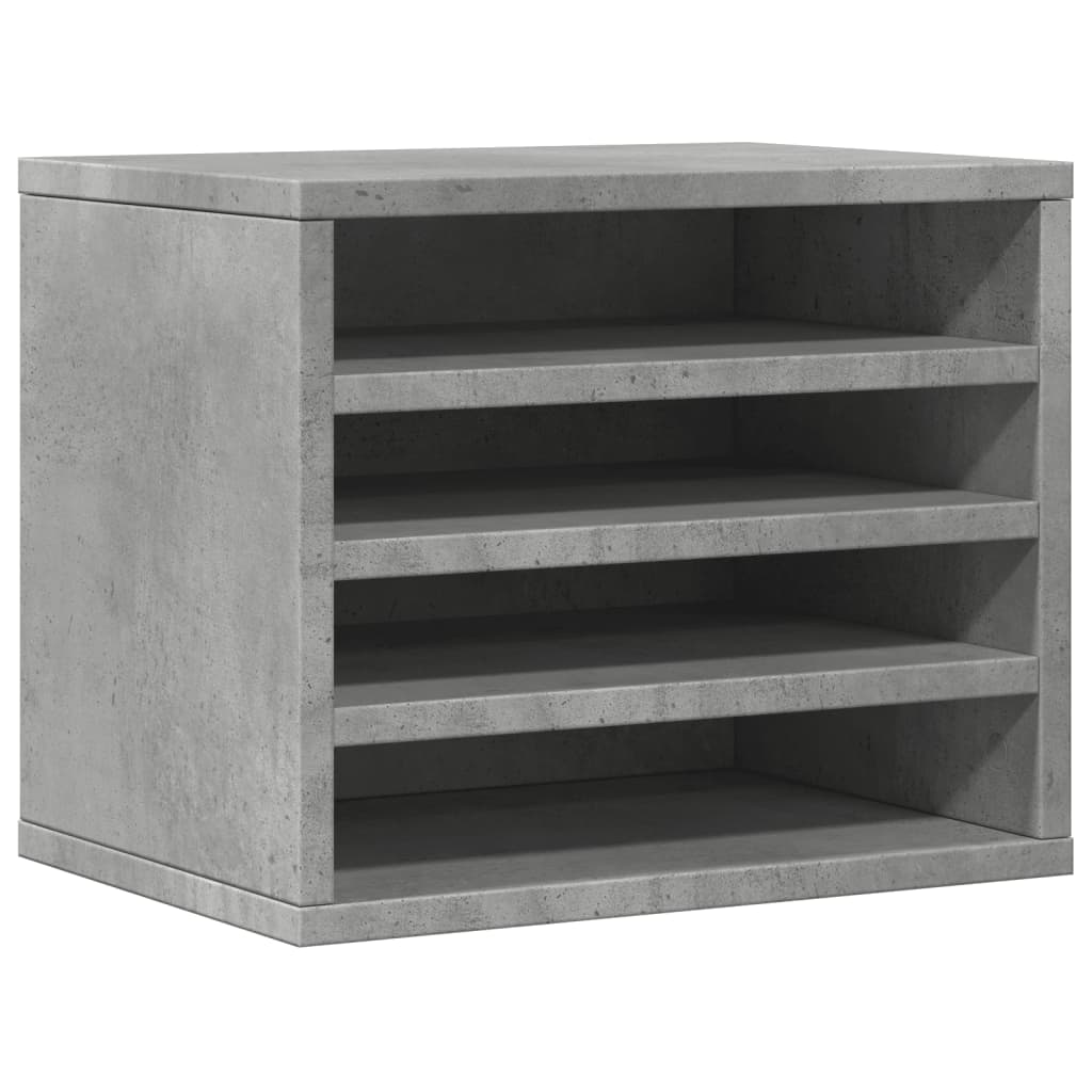 Organisateur de bureau gris béton 36x26x29,5 cm en bois