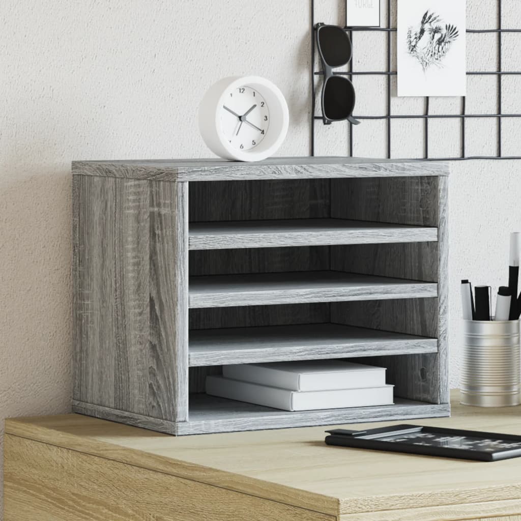 Organisateur de bureau gris Sonoma 36x26x29,5 cm en bois