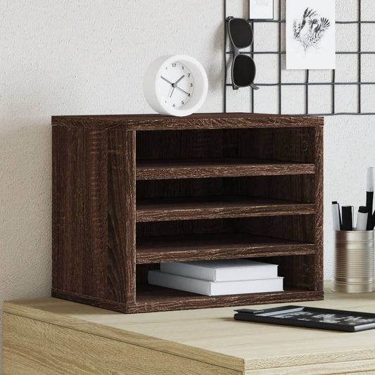 Organiseur de bureau aspect chêne marron 36x26x29,5 cm