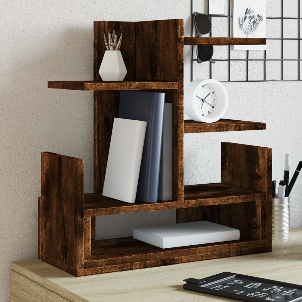 Organisateur de bureau chêne fumé 49x20x52,5 cm en bois