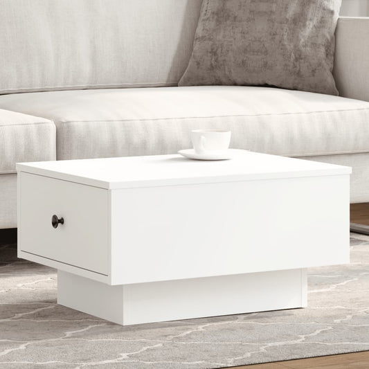 Table basse blanche 60x45x31 cm en bois