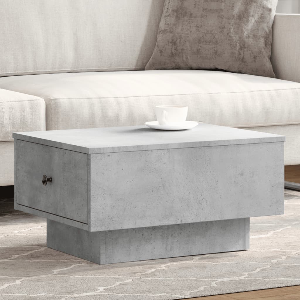 Table basse gris béton 60x45x31 cm en bois