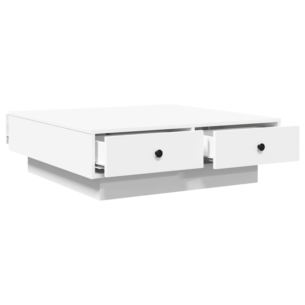Coffee Table White 90x90x28 cm Wood Material