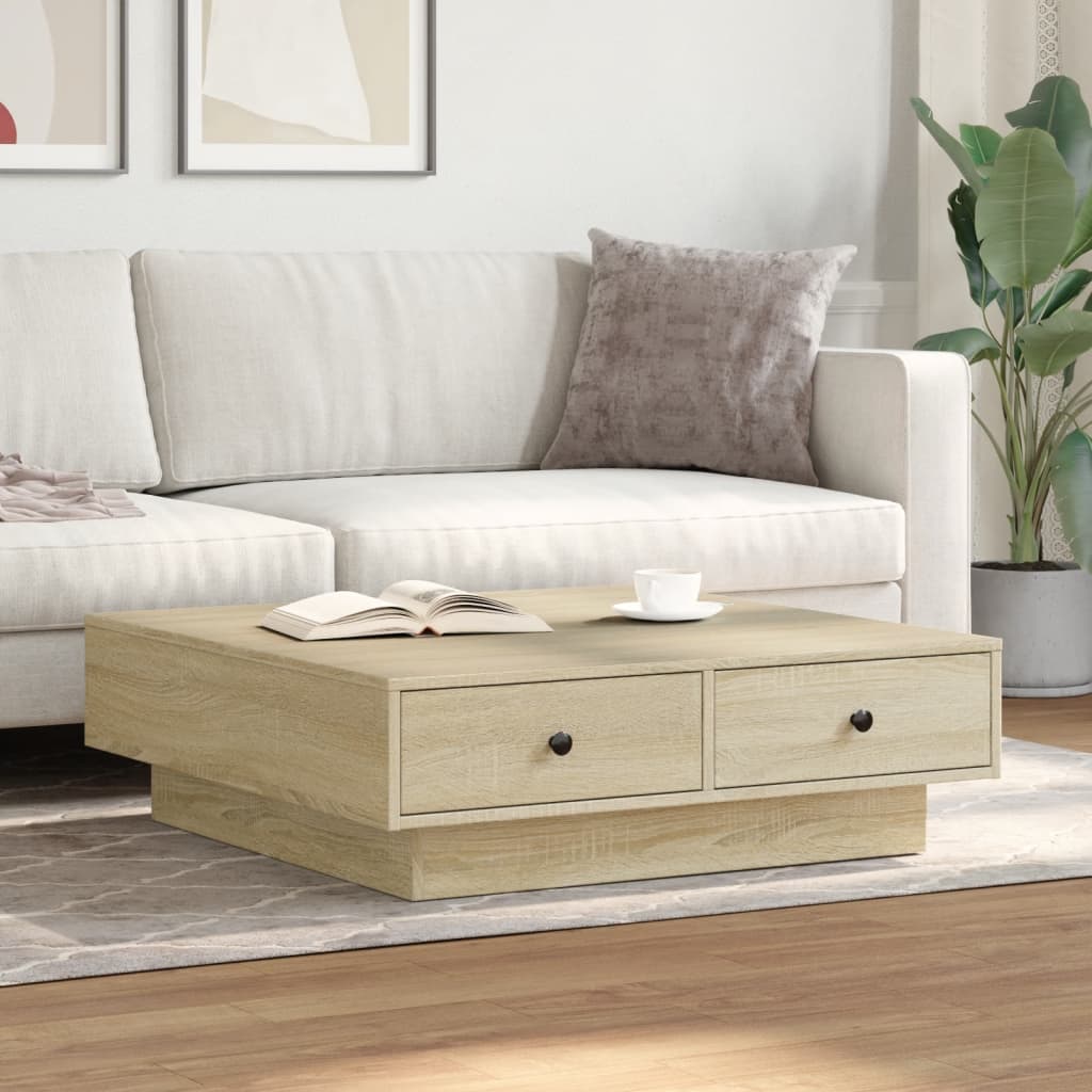 Coffee table Sonoma oak 90x90x28 cm wood material